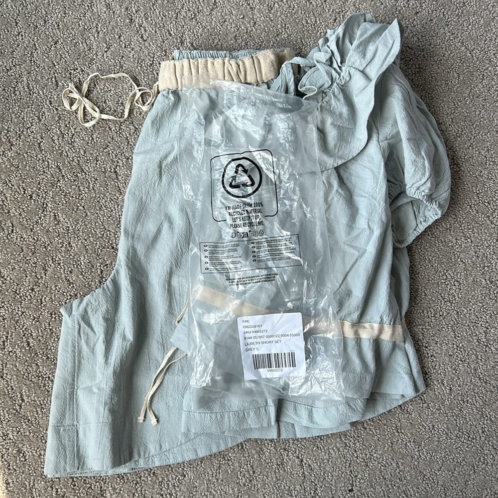 Free People Lilibeth Short Set Coquette Victorian Cottage Ruffle Cotton S NWT - Picture 9 of 11